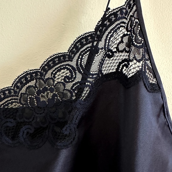 90s Vanity Fair Navy Blue Negligee Tank Top | Vintage Plus Size Vanity Fair | 3X - Picture 5 of 6